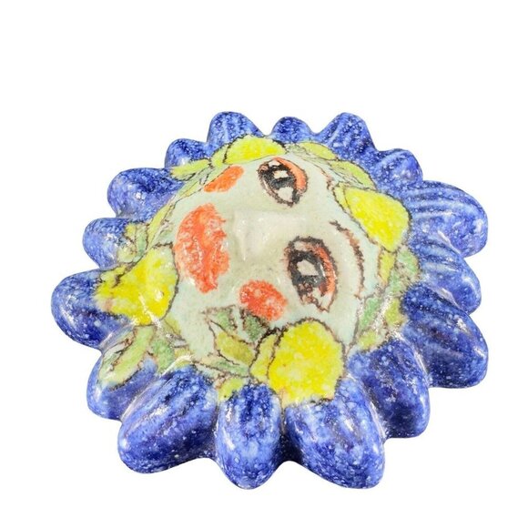 Italian Art Pottery Sun Figural Anthropomorphic Figure Hand Made Signed Pesitano - Picture 6 of 12